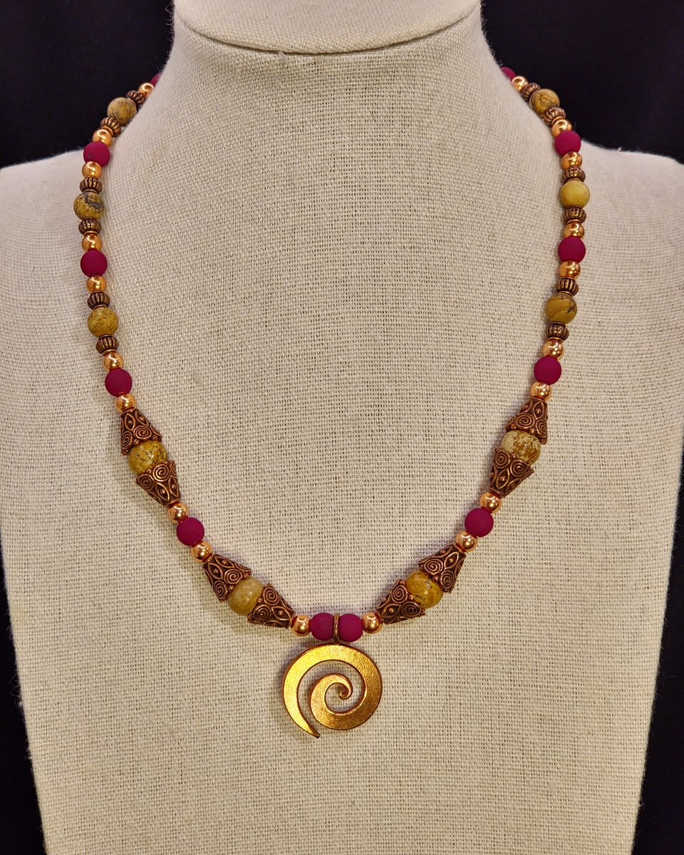 Rose Gold, Copper and Jasper Necklace
