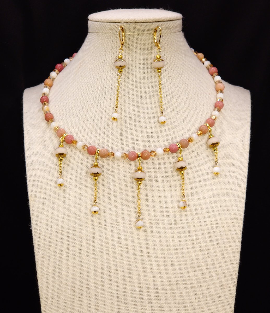 Fancy Pink and White Choker
