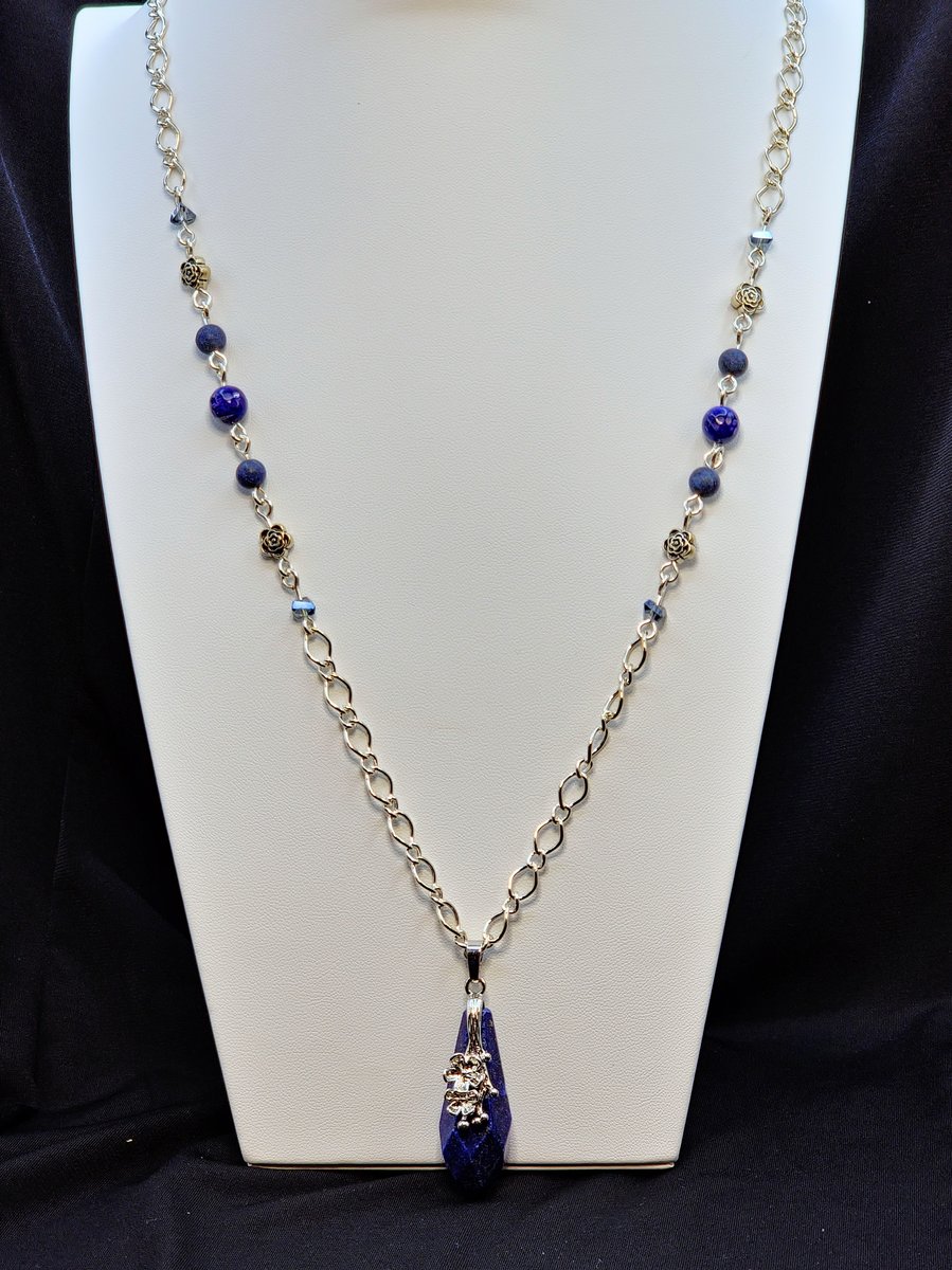 Figaro Chain and Lapis Lazuli Necklace — another view
